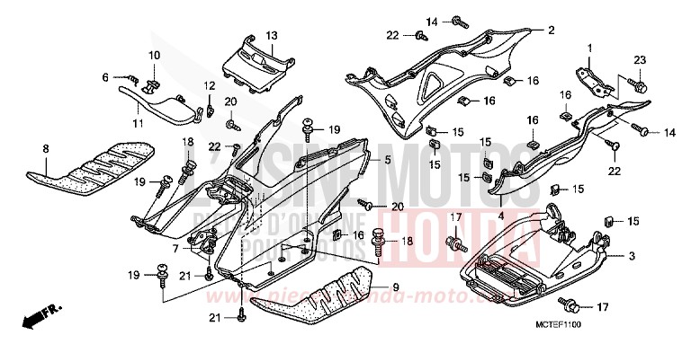 FLOOR STEP/UNDER COVER for Silver Wing DELTA BLUE METALLIC (PB358) from 2006